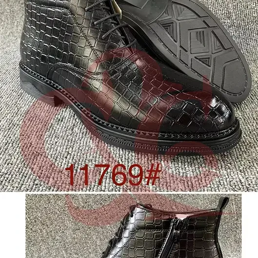 Incaltaminte casual barbat - ghete piele - captusite. Culori: negru cu imprimeu