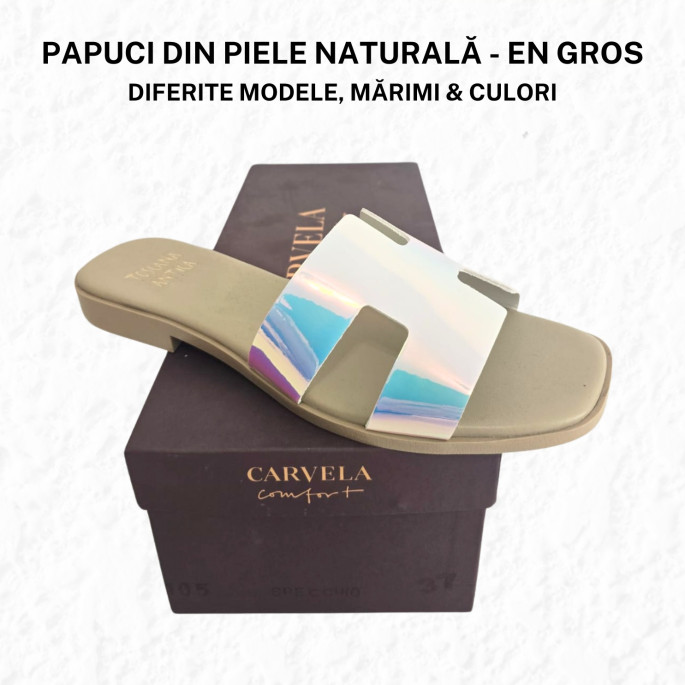 Papuci de damă, din piele - model PX8