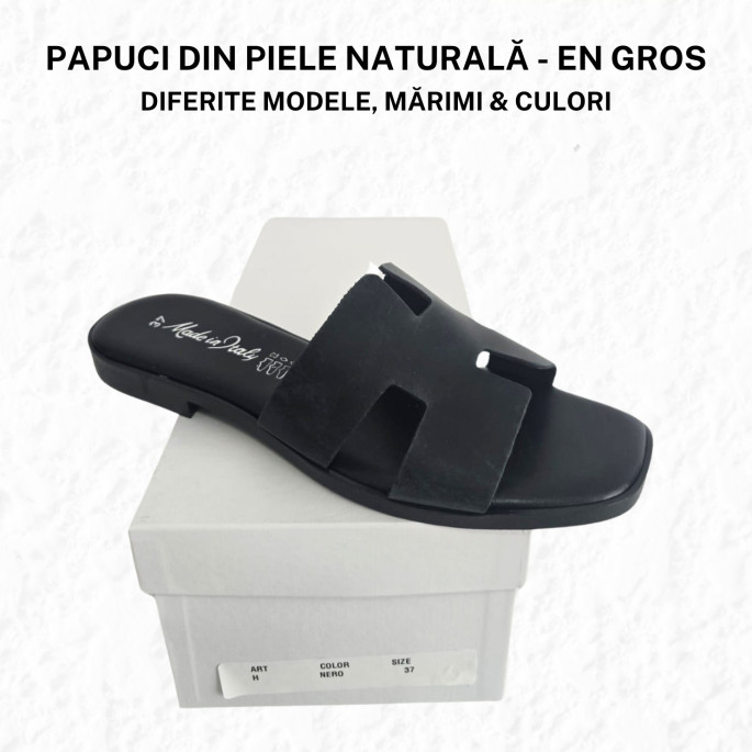 Papuci de damă, din piele - model PX6