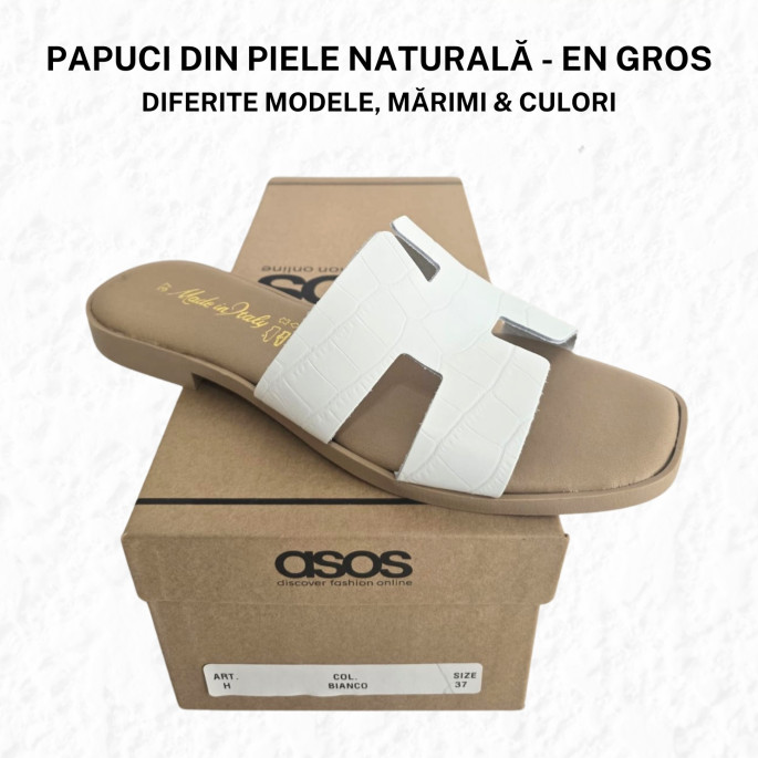 Papuci de damă, din piele - model PX11