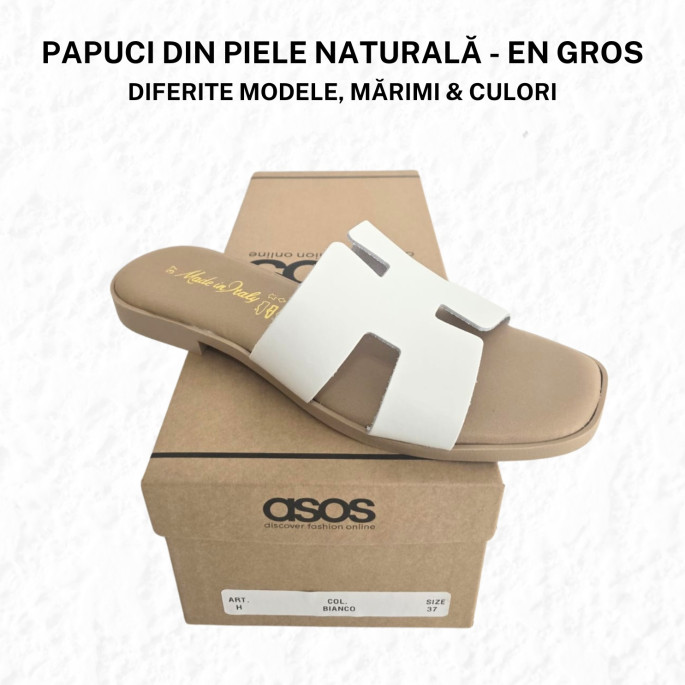 Papuci de damă, din piele - model PX7