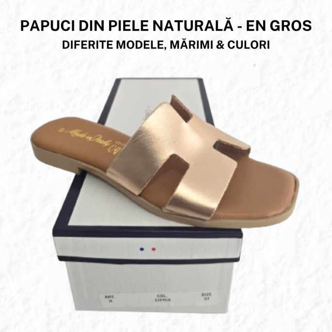 Papuci de damă, din piele - model PX5