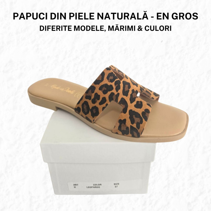 Papuci de damă, din piele - model PX1